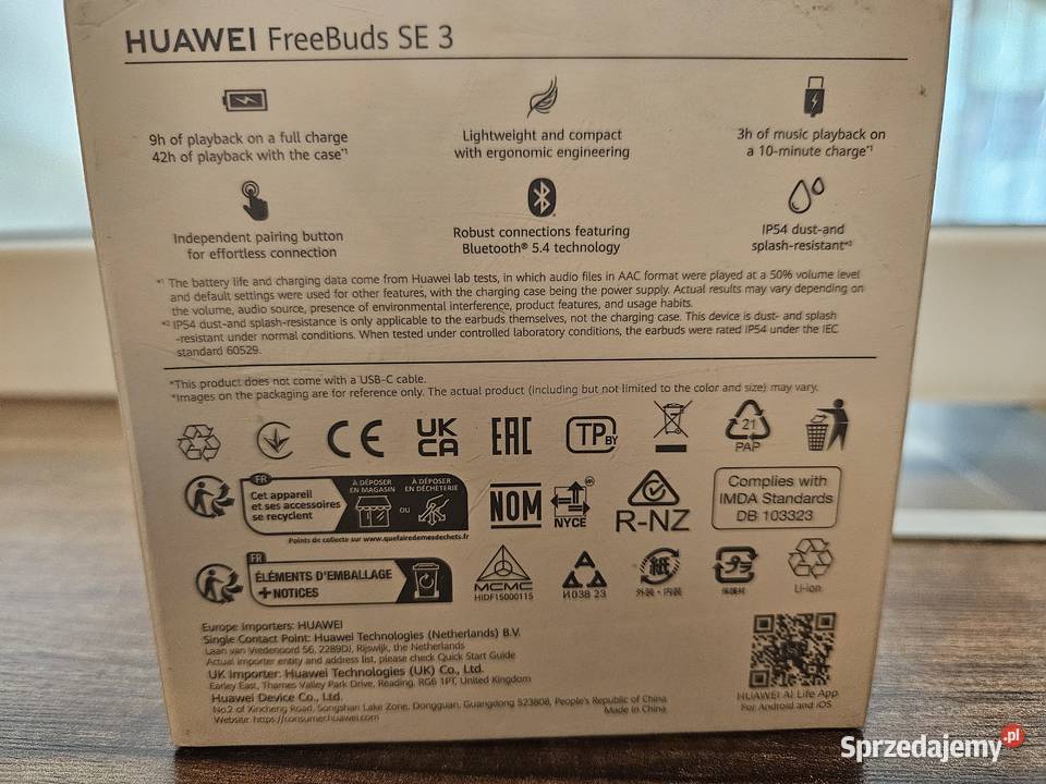 Słuchawki bezprzewodowe Huawei FreeBuds SE3 sprzedam