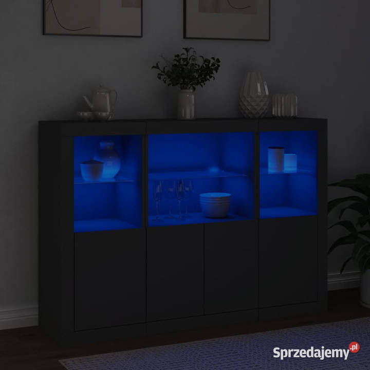 Szafki z oświetleniem LED 3 czarne WM3209108 Warszawa sprzedam