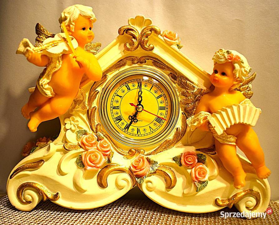 Zegar kominkowy z Cherubinkami wykonany z żywicy Chełmno sprzedam
