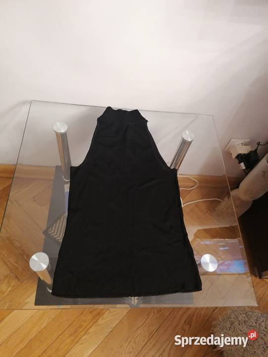 NOWY ELEGANCKI CZARNY TOP Z PÓŁGOLFEM CEKINY Łódź