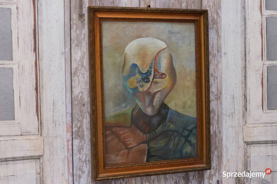 Beksiński Pastel na Kartonie Szkłem Stary Obraz małopolskie Kraków sprzedam