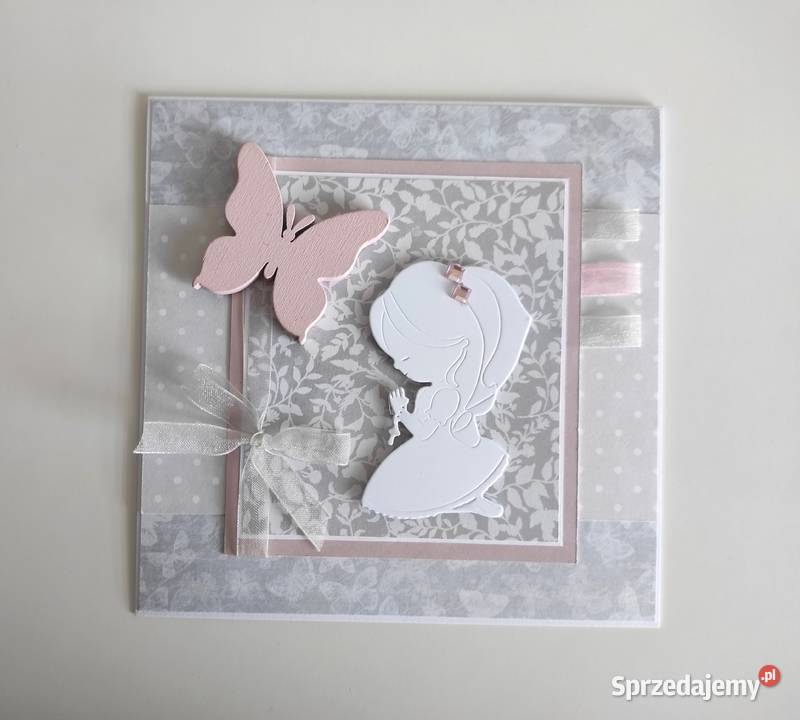 Kartka ręcznie robiona Komunia Święta handmade 5 Łódź