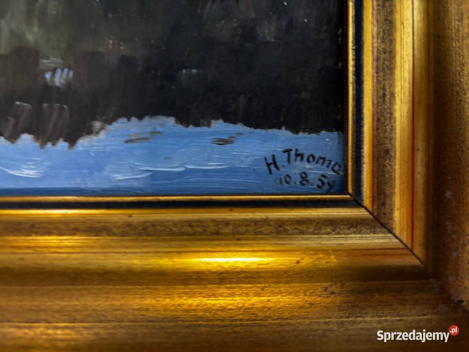 Piękny obraz w złotej ramie jesień rama złota Siedlisko sprzedam