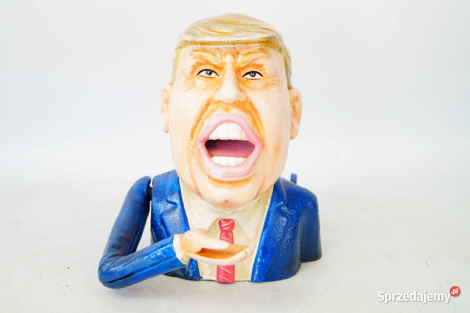 Żeliwna figura rzeźba skarbonka Donald Trump
