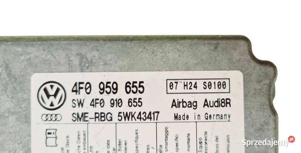 MODUŁ PODUSZEK AIRBAG AUDI A6 C6 4F0959655 Komputery Działoszyce sprzedam