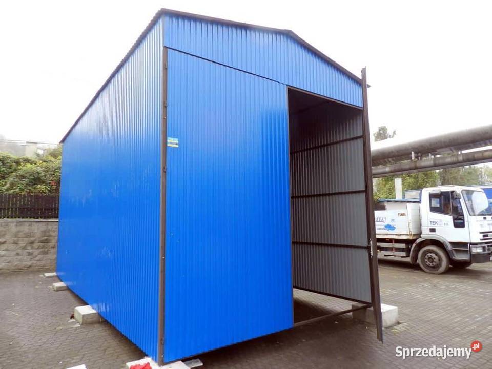 Blaszana montowana hala 48 m niebieska małopolskie Kraków
