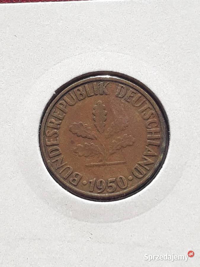 10 Fenigów RFN 1950 r men G 2 wielkopolskie Konin