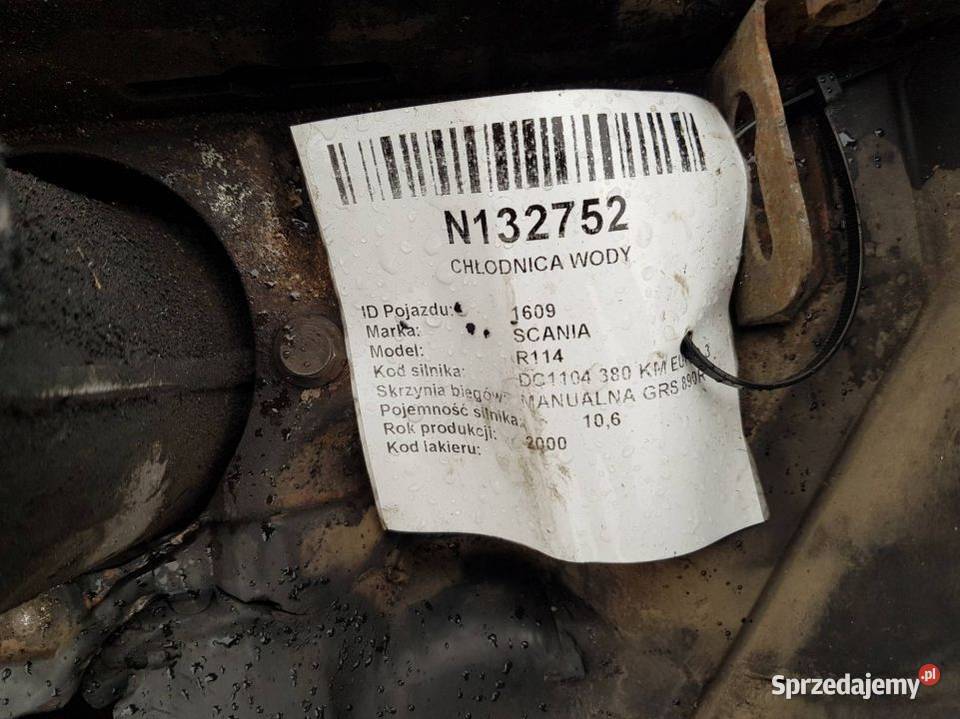 CHŁODNICA WODY SCANIA R114