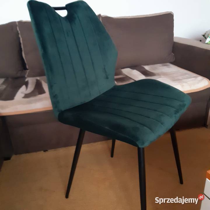 krzesłokrzesła ZIELONY WELUR czarne nogi LOFT Ostrowiec Świętokrzyski