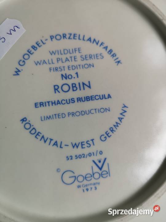 Talerz Goebel naścienny Rudzik porcelanowy kujawsko-pomorskie