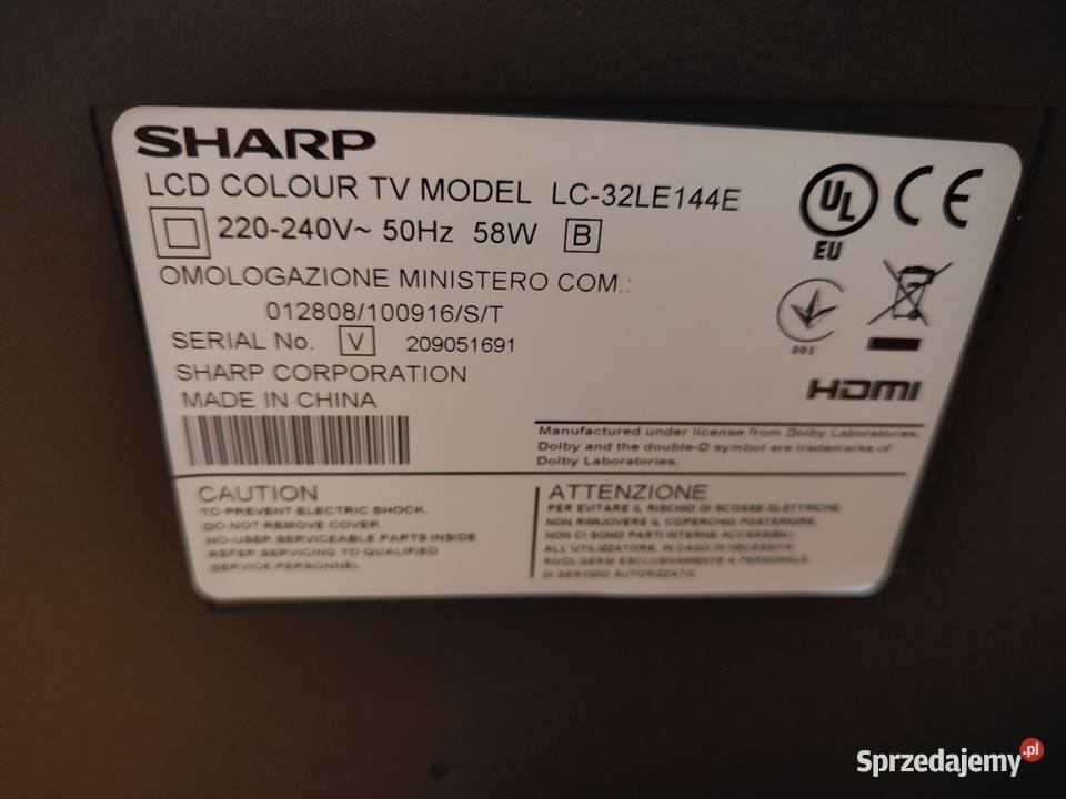Telewizor Sharp 32 cale Sharp Głogów sprzedam