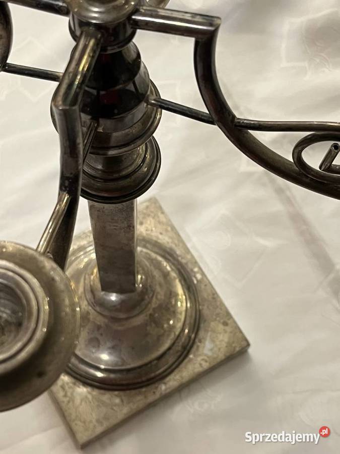 Świecznik Kandelabr z krakowskiego srebra Kraków