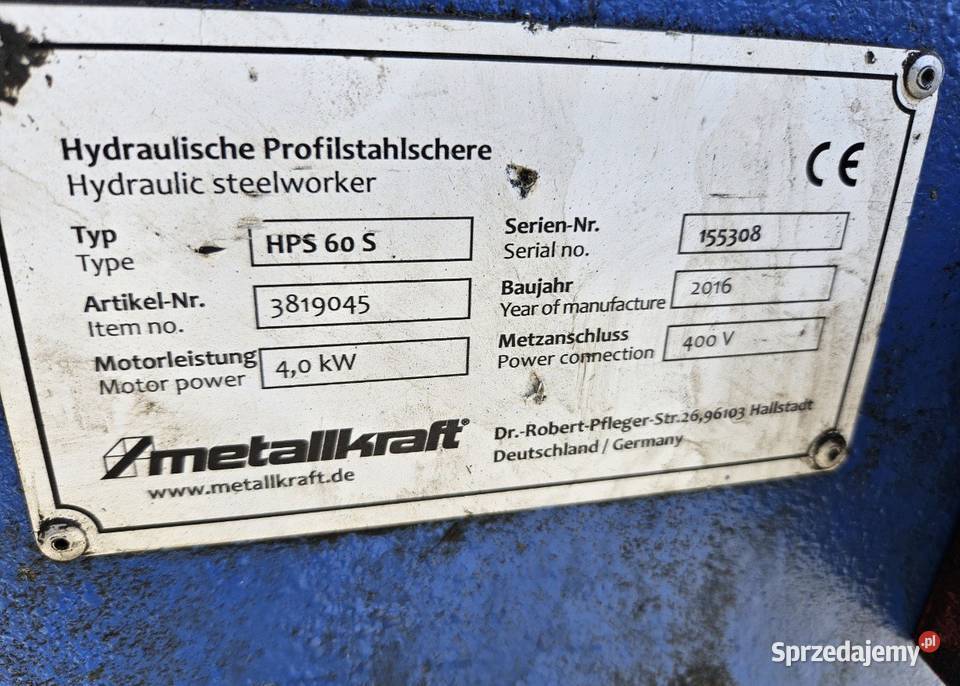 Nożyce uniwersalne metalkraft HPS60S Kotuń