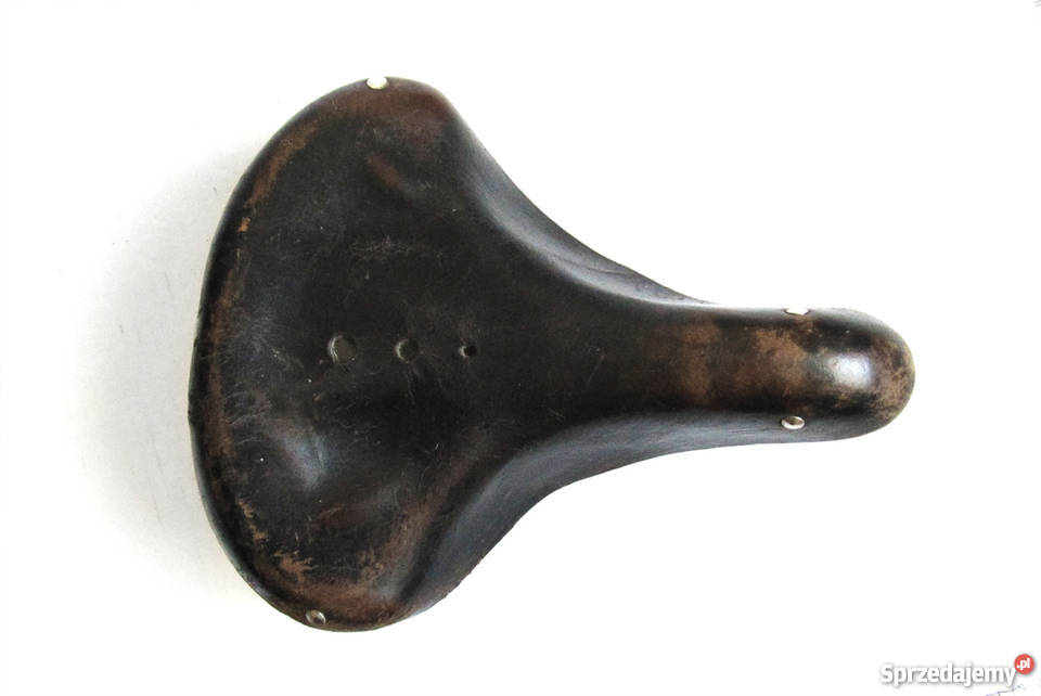 Stare skórzane siodełko rowerowe miejskie dolnośląskie