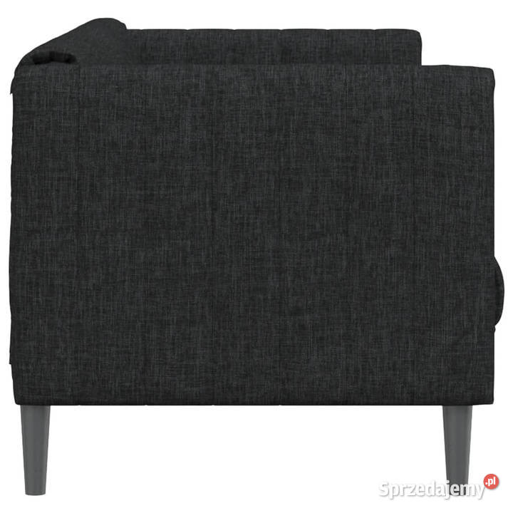 Sofa 2osobowa czarna tapicerowana tkaniną Warszawa