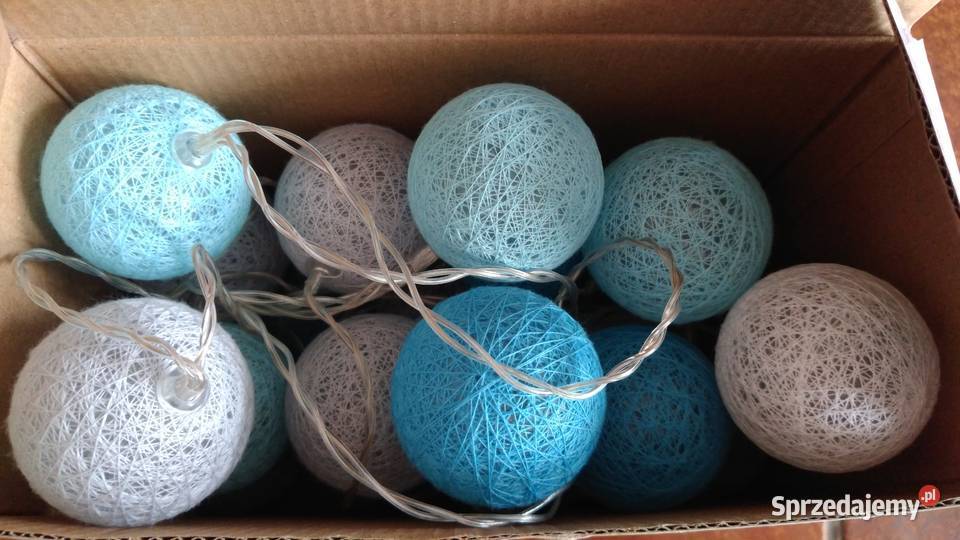 Łańcuch świateł LED bawełniane kule 20x wielokolorowy Oświetlenie podlaskie Białystok