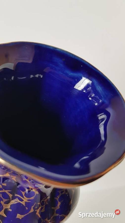 Kobaltowo złoty porcelitowy wazon wazonik Pozostałe Dąbrowa Górnicza
