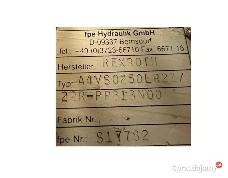 Rexroth A4VSO250LR2Z 22R PPB13N00 R910935388 Poznań
