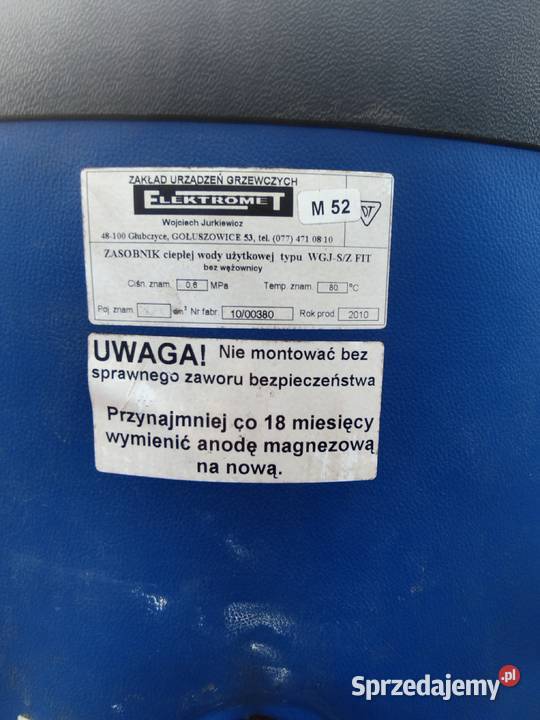 Zasobnik ciepłej wody użytkowej ELEKTROMET WGJSZ Dąbrowa Górnicza