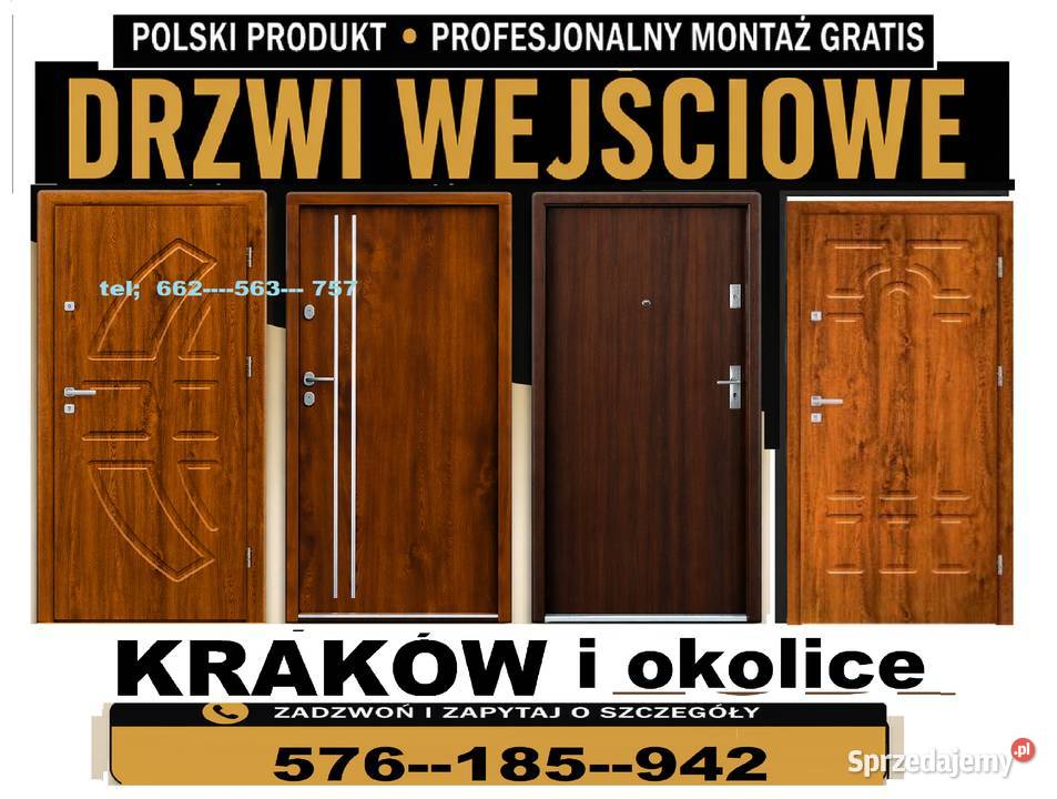 Drzwi wejściowe zewnętrzne z montażem akustycznr Kraków sprzedam