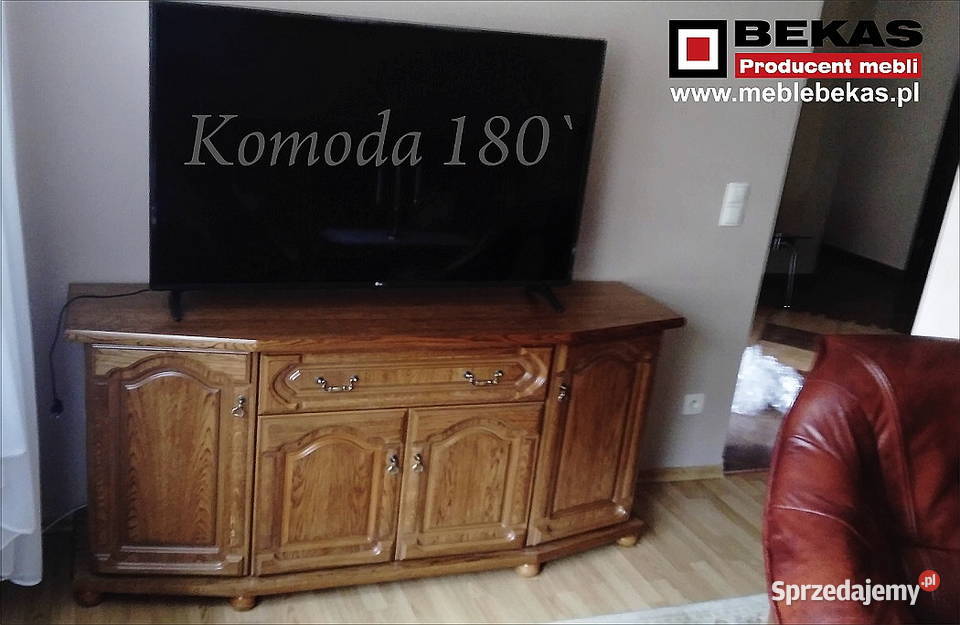 Ładna komoda RTV 121 z szufladą Dąb naturalny 120cm Tłuszcz