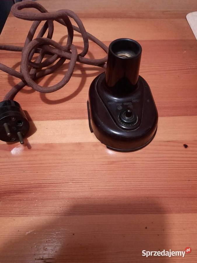 Retro bakielitowa lampka z lat 50 tych Lubań