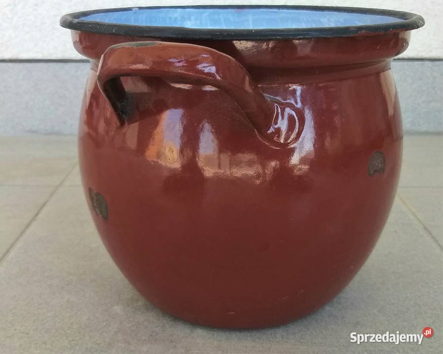 Emaliowany saganekgarnek do gotowania ziemniaków