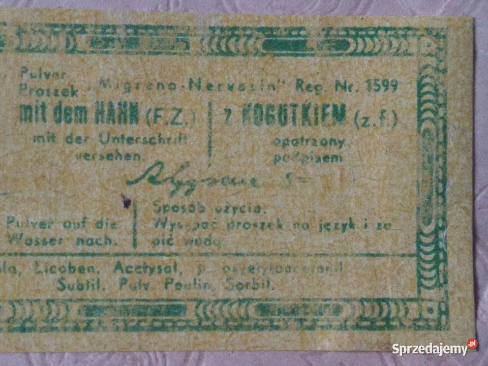 Proszek z kogutkiem MigrenoNervosin A Gąsecki sprzedam