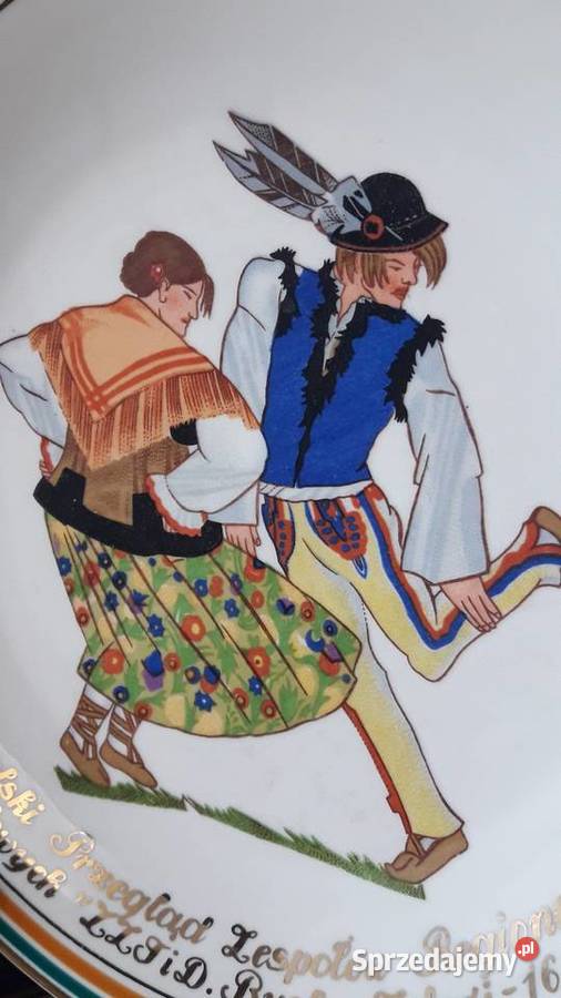 Talerz Ćmielów tańce polskie Zofia Stryjeńska Porcelana i szkło sprzedam