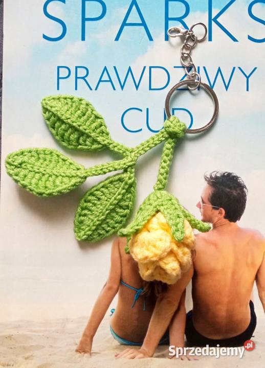 Różyczka wykonana na szydełku brelok łódzkie Łask