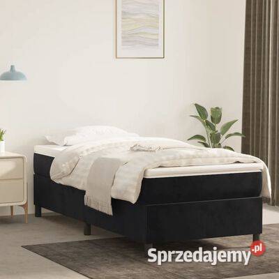 vidaXL Łóżko kontynentalne czarne obite sprzedam