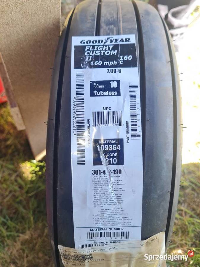 Opony do samolotu good year flight custom II Motoryzacja opolskie Kluczbork sprzedam