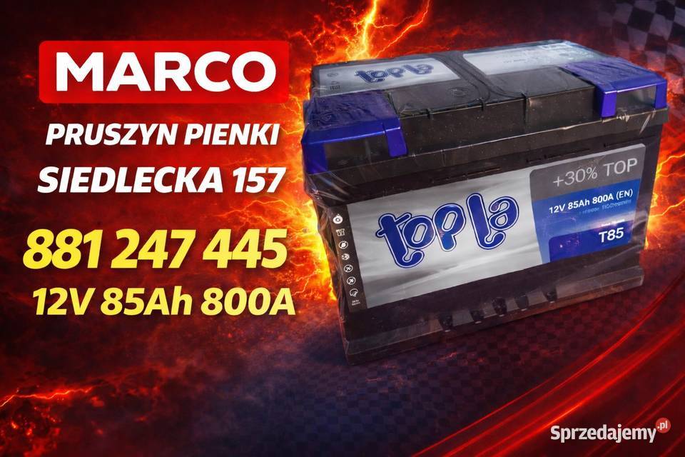 AKUMULATOR TOPLA 12v85ah 800a ENERGY 30 Siedlce sprzedam