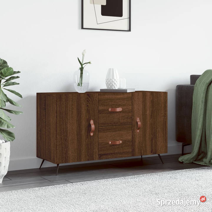 Komoda brązowy dąb 100x36x60 materiał