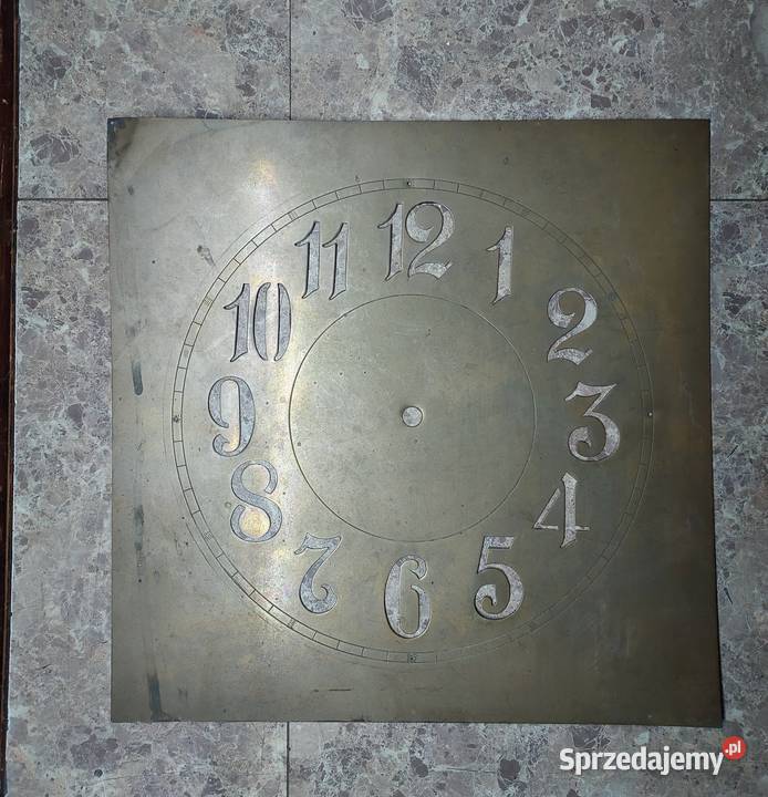 T149 Tarcza starego zegara podłogowego mosiądz Tczew