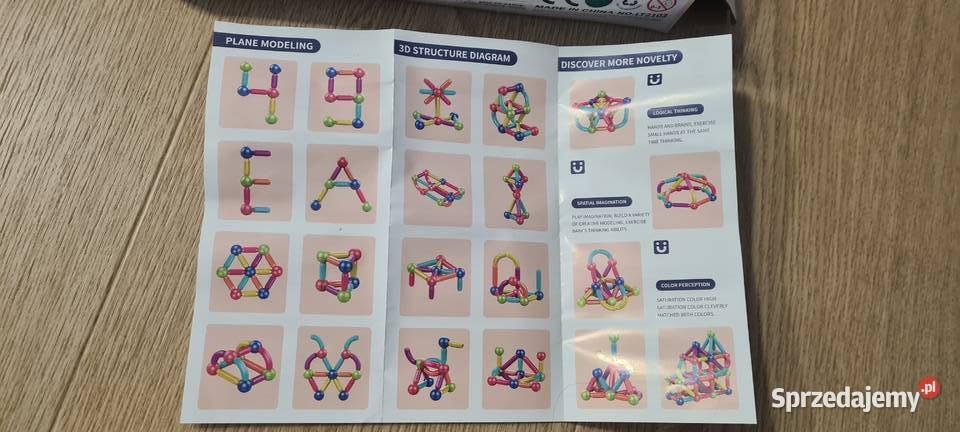 magnetyczne patyczki kulki 42 elementy Klocki