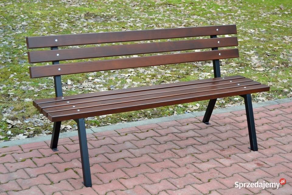 ŁAWKA stalowa z oparciem PARKOWA OGRODOWA Targowiska