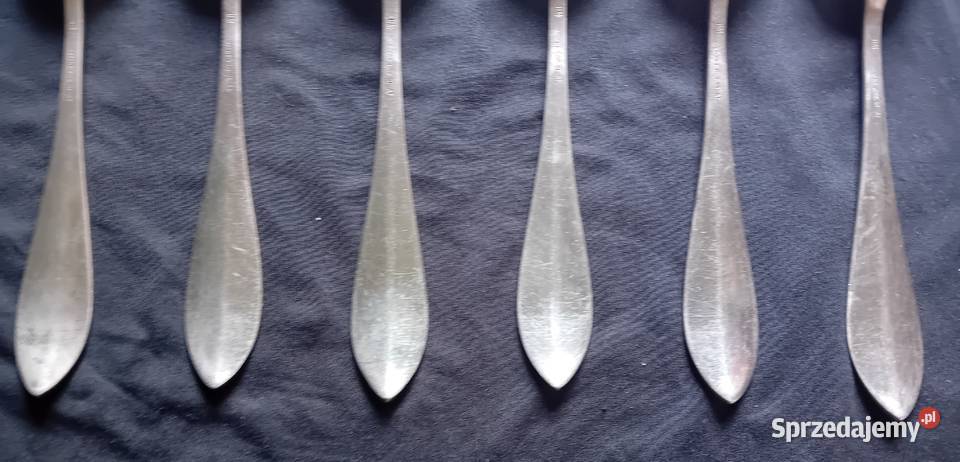 Komplet 6 platerowanych łyżek stołowych art deco