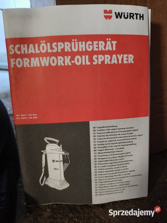 Sprzedam opryskiwacz Wurth 10L Nysa