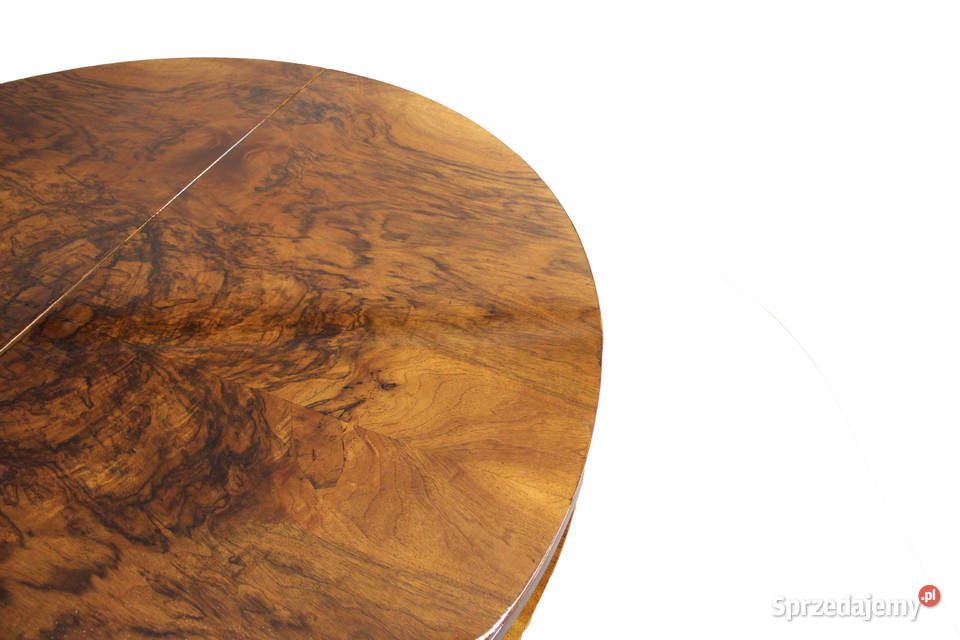 Duży rozkładany stół Art Deco w orzechu
