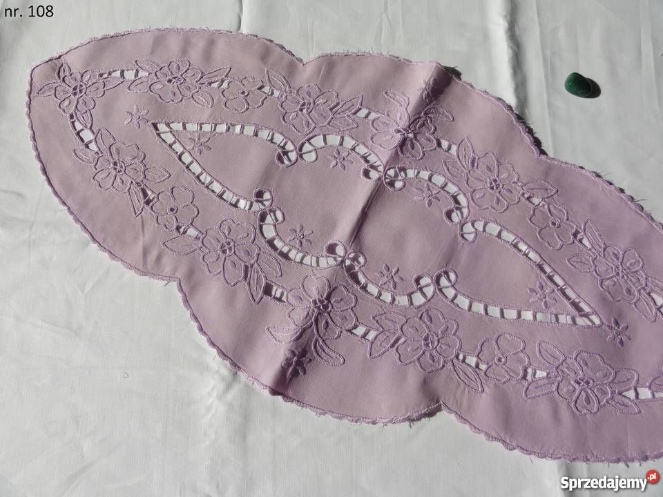 Serwetki kolorowe fioletowe wyszywane haf lubelskie Lublin sprzedam