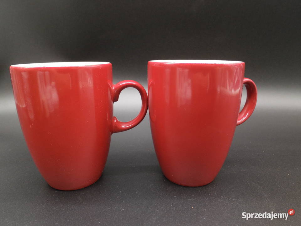 Porcelanowe dwa kubki czerwone Seltmann Weiden Raszków