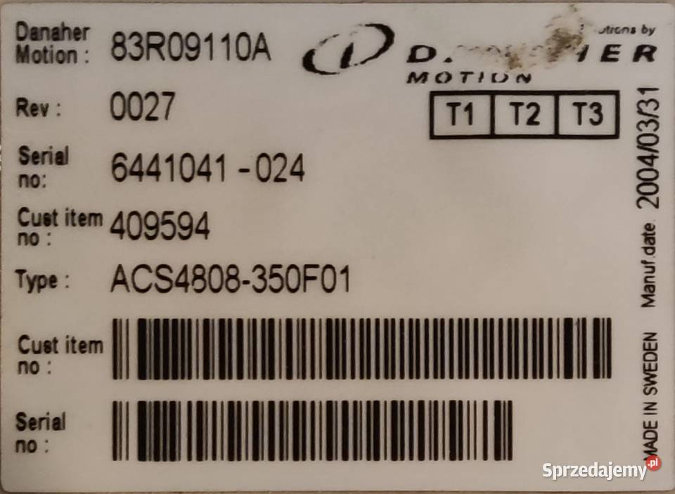 STEROWNIK JAZDYHYDRAULIKI STILL FM ACS4808350F01 Pruszków sprzedam