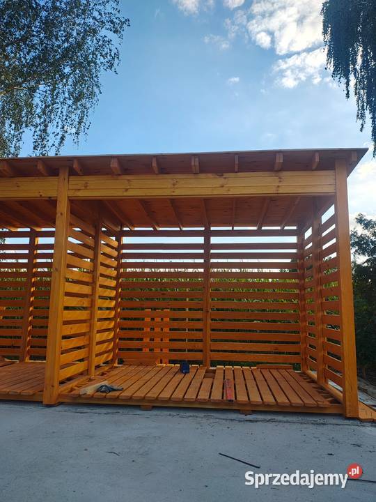 Drewutnia podwójna na drewno 55 x 2m z dachem Kalety sprzedam