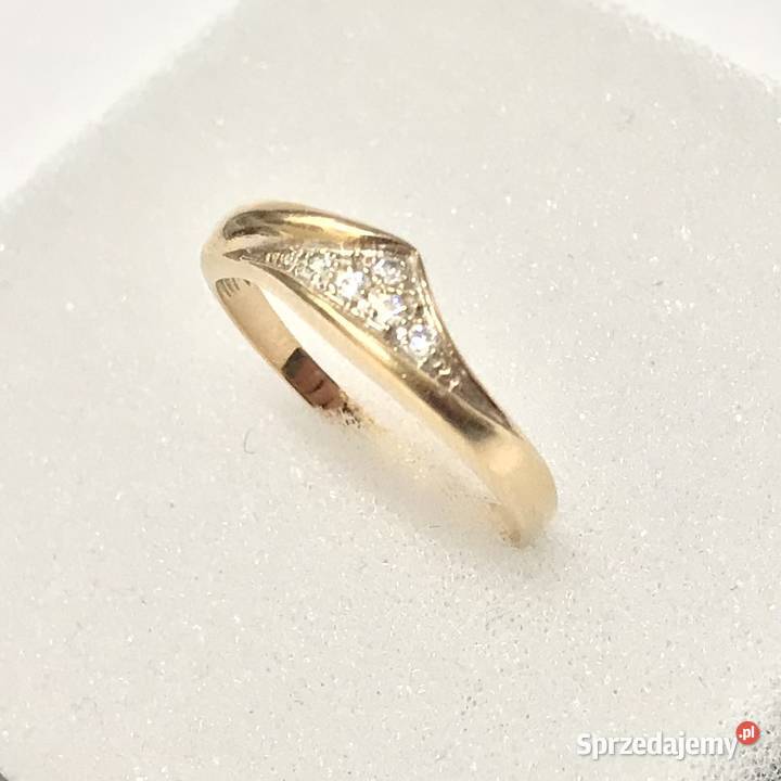 Złoty PIERŚCIONEK 14K KAMIENIE KRÓLEWNY r18 mazowieckie Warszawa