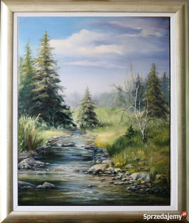 Pejzaż Wiosna obraz olejny L Olbrycht