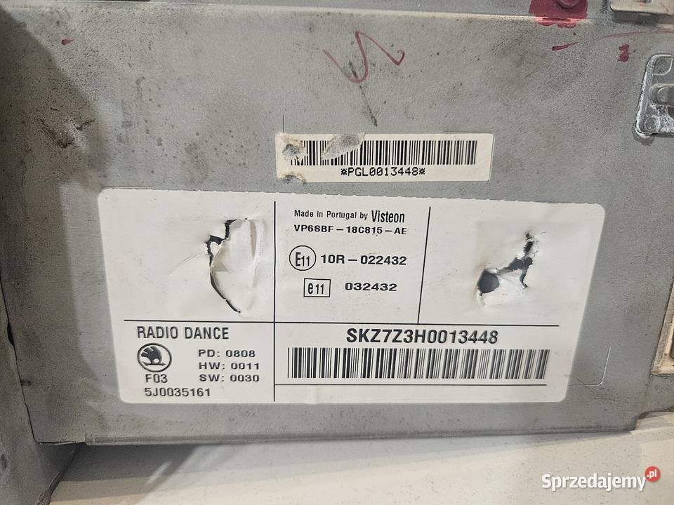 Radio samochodowe koda fabia romster visteon Ostrówek