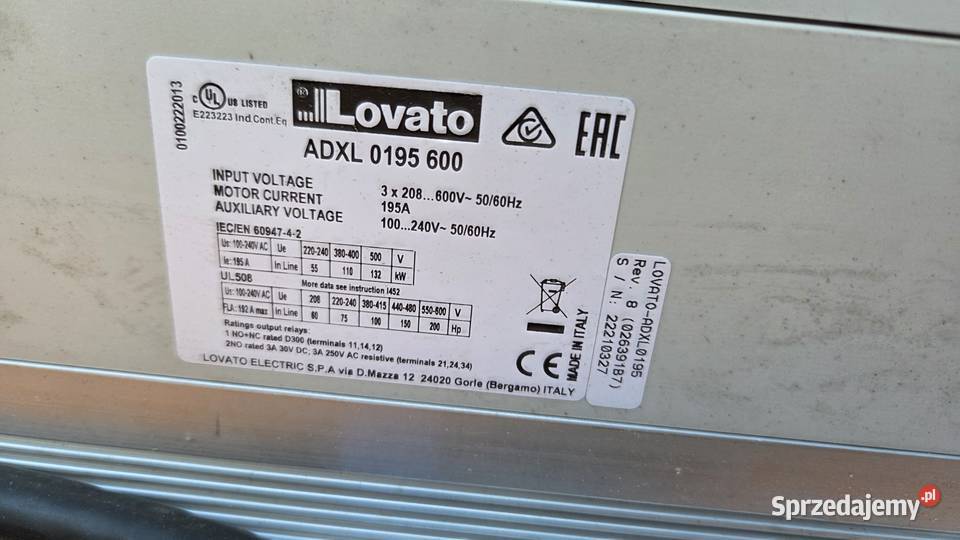 Softstart Lovato ADXL 0195 600 Układ Łagodnego Karsin
