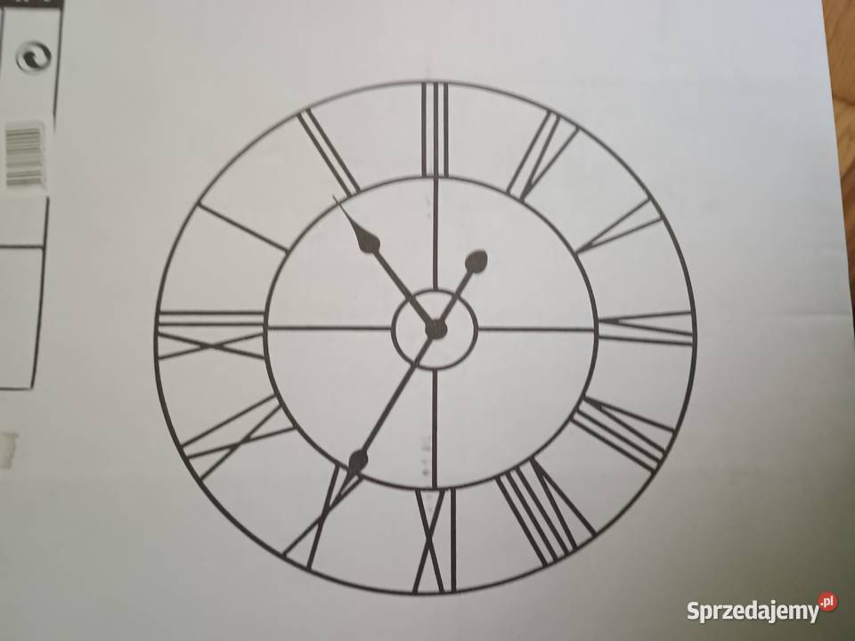 Zegar ścienny metalowy rzymski czarny retro 80 Izdebki sprzedam