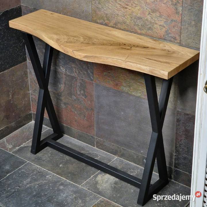 Konsola loft BLAT DĘBOWY NA WYMIAR naturalna Dom i Ogród Bartoszyce